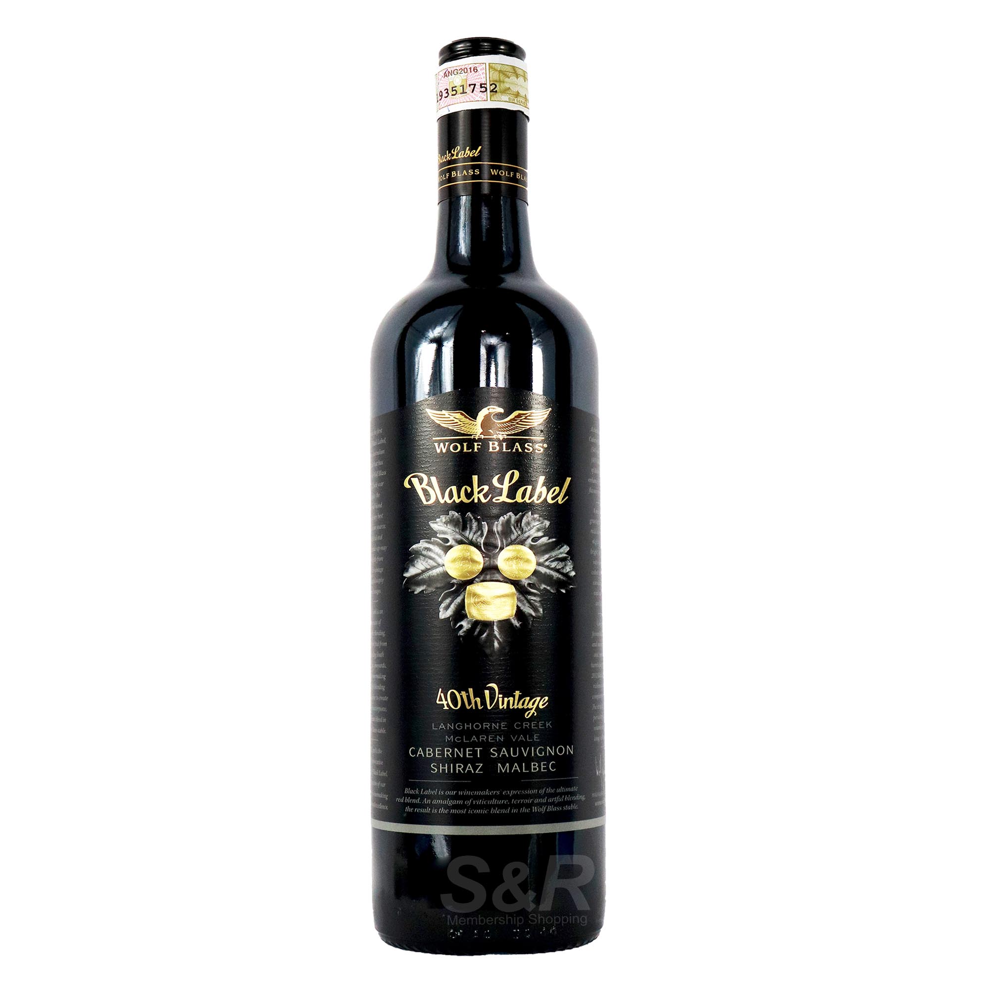 Wolf Blass Black Label 40th Vintage Sauvignon Shiraz Malbec 750mL
